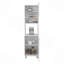 Armoire de cuisine avec deux portes, tablette centrale ouverte et rangement supérieur
