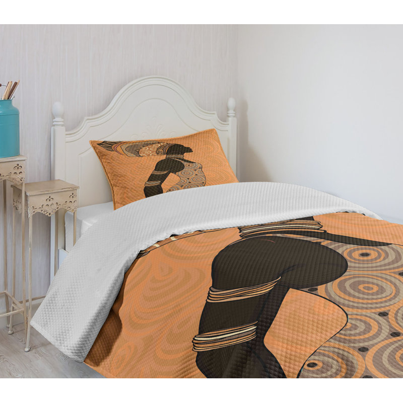 Twin White and Multicolor Polyester Bedspread Set for Girls