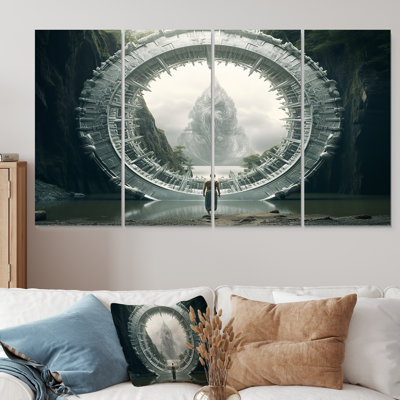 Ensemble de 4 décorations murales surréalistes Stargate Revelation III - paysage du surréalisme