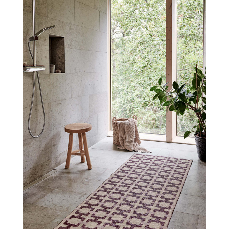 Rug TOM Leaf 2.25 X 4 Ft, Burgundy, Runner 2'3" x 7'10"