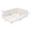 Lit tapissier blanc avec ceinture de charge et à DEL - Bois de pin + fabrication, plateforme confortable pleine grandeur, environnement de sommeil confortable-247555452