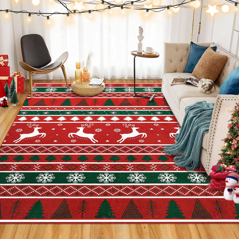 Tapis décoratif de Noël pour salle à manger, Rectangle 9 pi x 12 pi