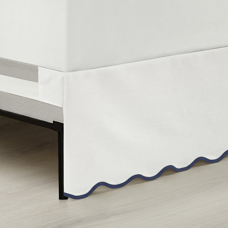 Jupe de lit Coastal Chic, Bleu marine, Grand