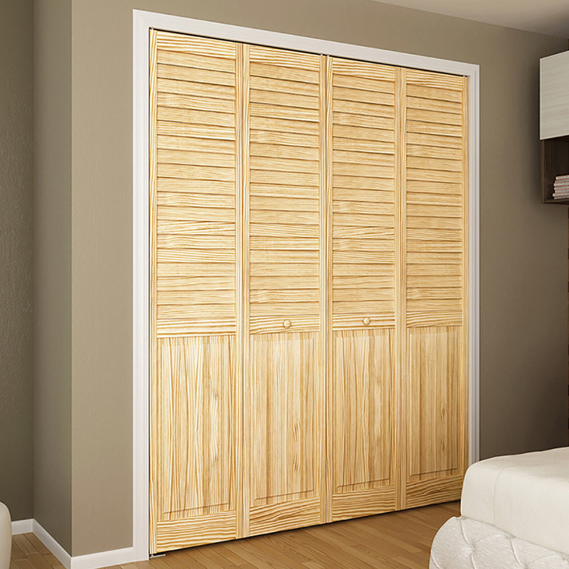 Porte pliante en demi-panneau à persiennes en bois non fini Plantation, 28 po x 80 po