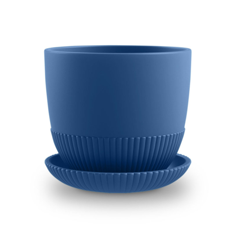Emaliya Pot Planter, Blue, 10.2 cm H x 11.4 cm W x 11.4 cm D