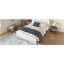 Grand lit plateforme, lit plateforme en bois massif avec lattes de soutien et structure solide, aucun sommier requis, blanc