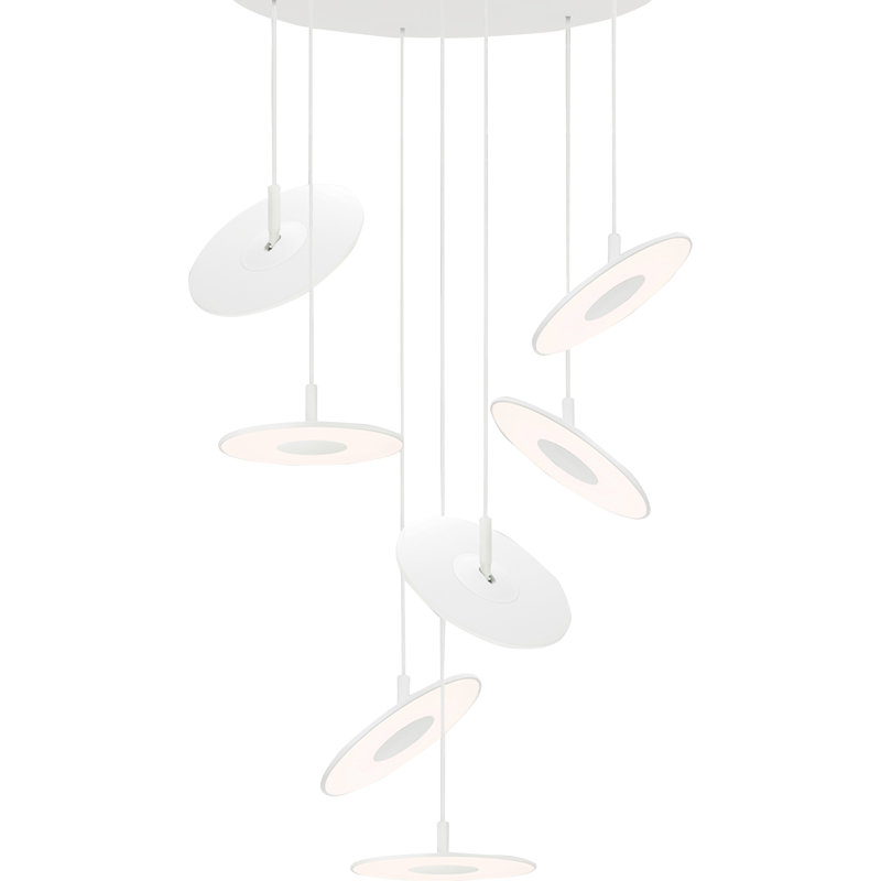 Lustre Circa 5, Blanc, H 55 po x l 35,5 po x P 35,5 po