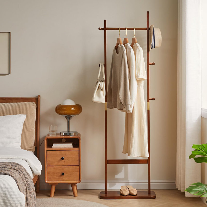 Barukh Solid Wood Freestanding 5 - Hook Coat Rack