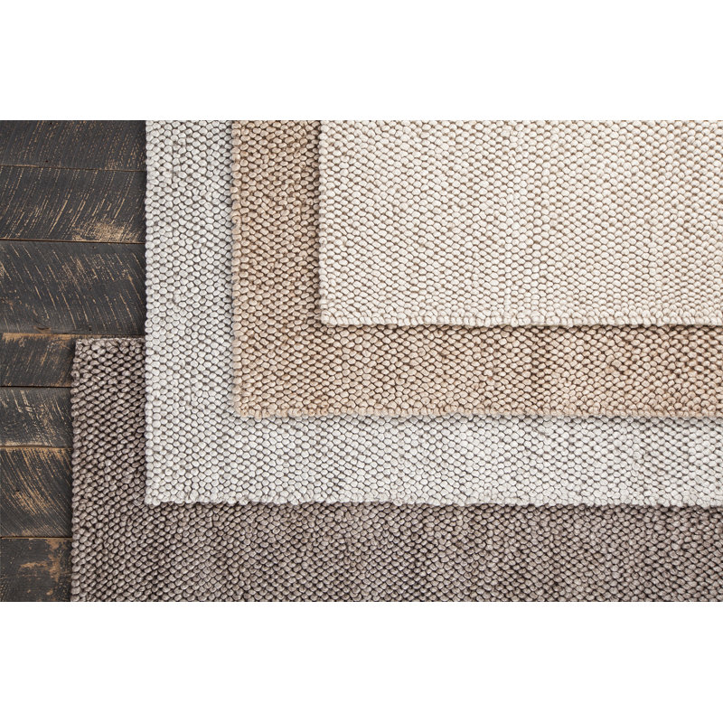 Tapis beige tissé à la main Burton, Rectangle 5 pi x 7 pi 6 po
