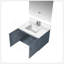 Meuble-lavabo élégant 30 po X P 22 po D, plateau en marbre de culture, ensemble de robinet et Miroir à DEL-1857692365