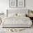 Modern Upholstered Platform Bed With Corduroy Wing Headboard-109801229-109801238