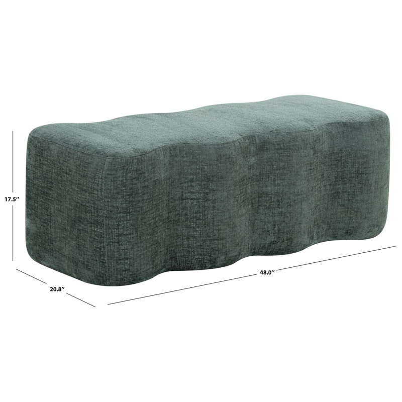 Jacqualessa Chenille Bench, Dark Green Chenille