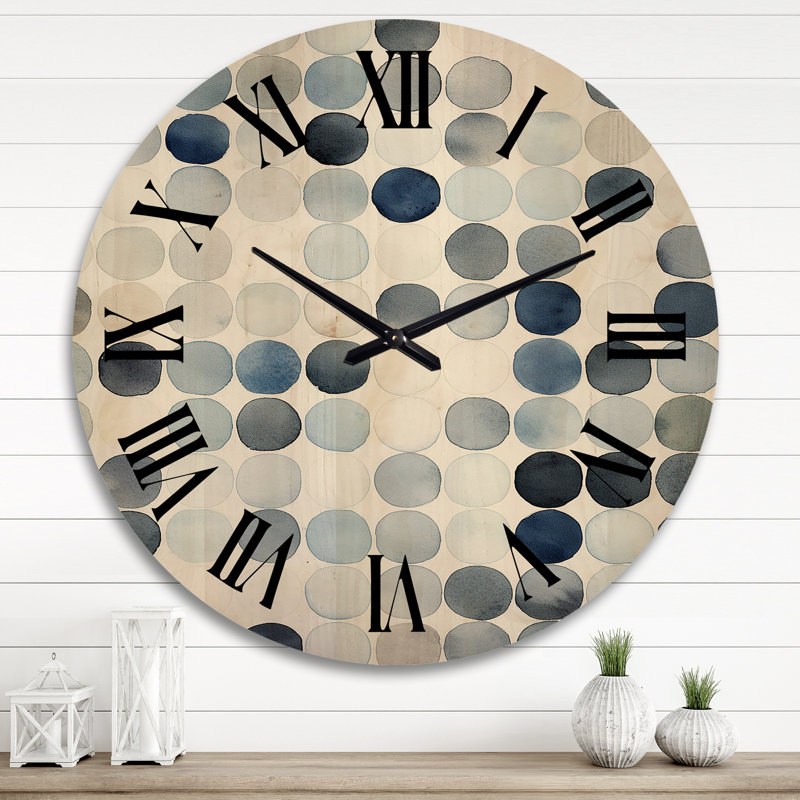 Horloge murale en bois massif Trishanna, Très grand