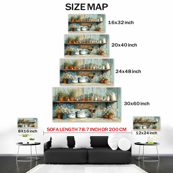 rustic kitchen canvas wall art, vintage kitchen wall... The Holiday Aisle® Rustic Kitchen Canvas Wall Art Prints, Vintage ...