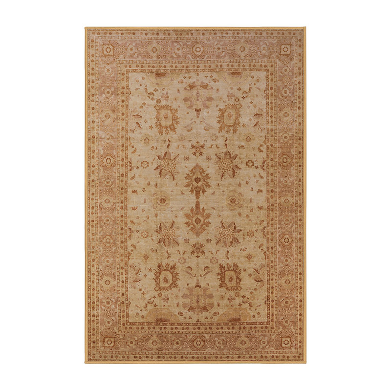 Tapis oriental orange / beige Dirayr, Rectangle 7 pi x 9 pi