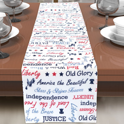 Tellez Geometric Independence Day Table Runner
