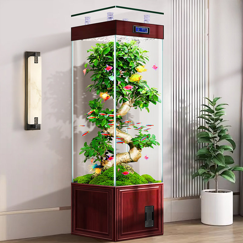 Aquarium 16,54 po, 36.995 Gallon (55.91" H x 16.65" W x 15.75" D), Clear/Red