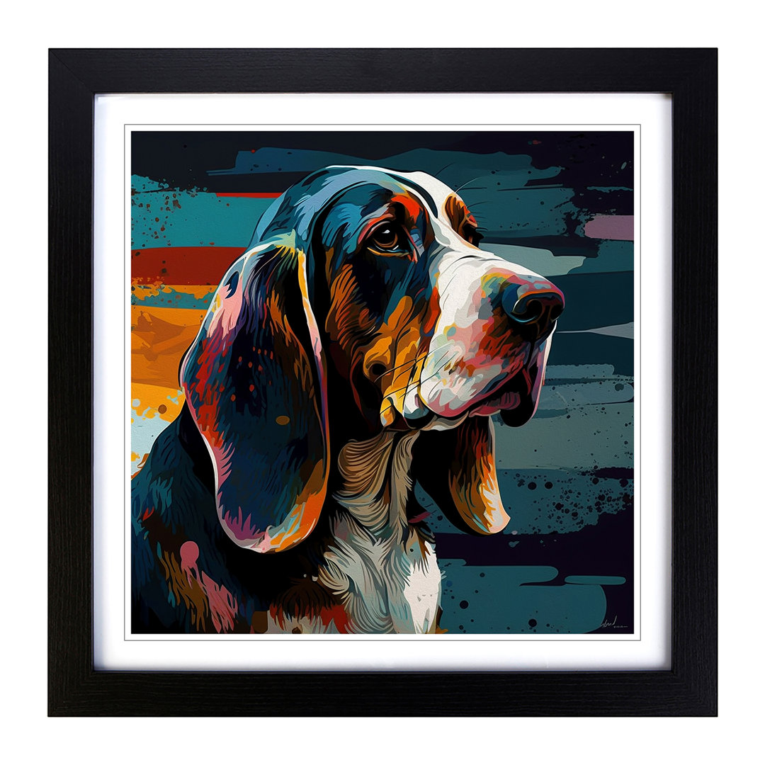 Basset Hound Expressionism - Framed Print
