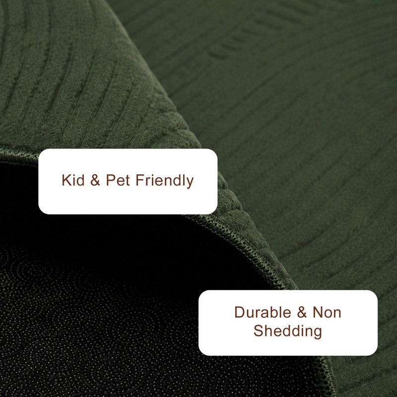 Tapis moderne lavable à la machine Elion, Rectangle 10' x 14', Forêt
