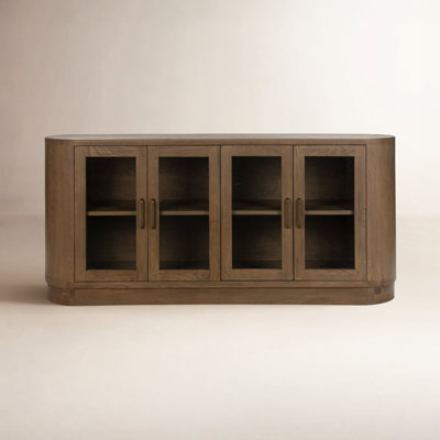 Vander 78" Oak Veneer Wood Buffett Sideboard