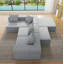 Canapé modulaire convertible convertible en tissu de microfibre gris-1887834671