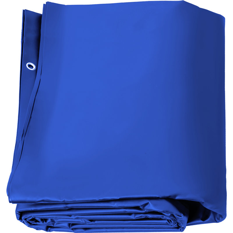 Housse de sécurité rectangulaire pour piscine creusée 12 x 22 pi, conception en filet avec trous de drainage, housse durable en PVC pour l'hiver, bleu