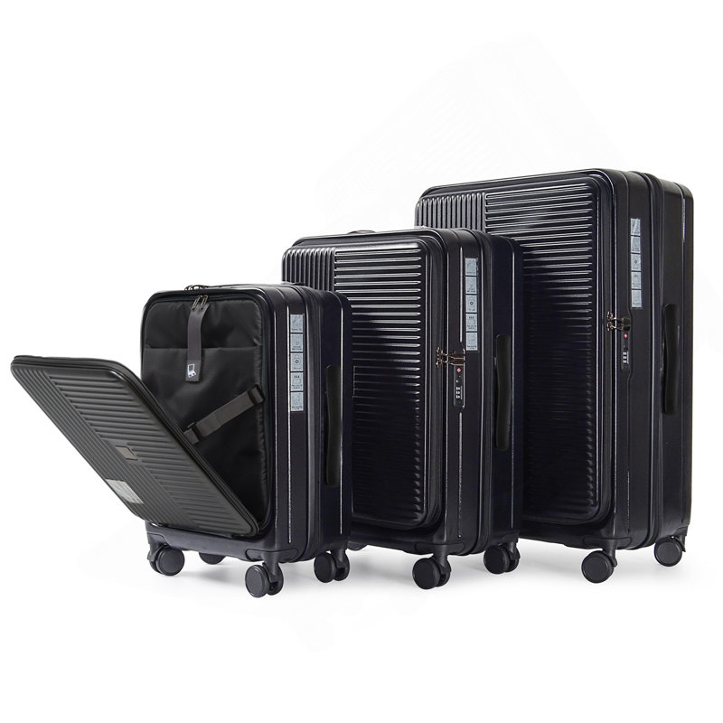 Luggage,With Front Opening,TSA Approved Lock,Hardshell Suitcase,Black