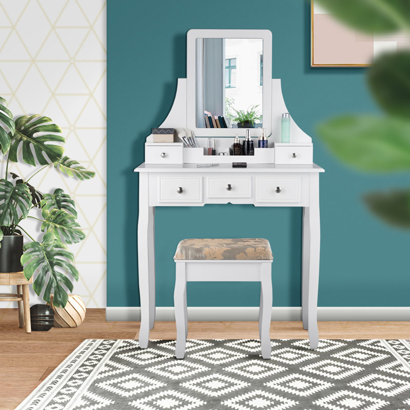 Berggren Dressing Table with Mirror, White