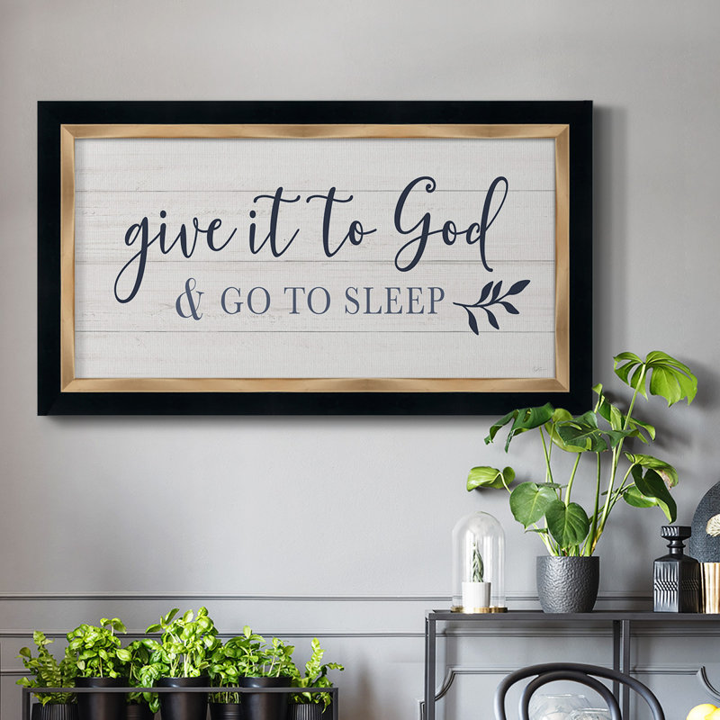 «Offrez-le à Dieu», art textuel sur toile, H 21 po x l 37 po x P 1 po