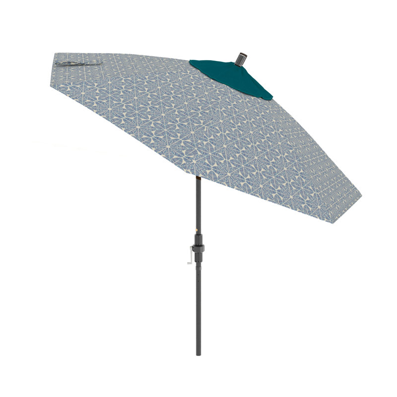 Parasol de marché 9 pi Santana Praneeth, Palmier azur - Pacifica Premium, Gris