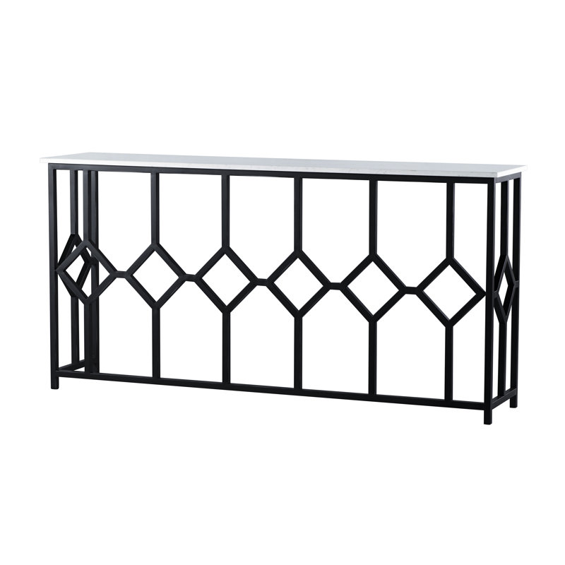 Napoleon Large Console (72"L), Flat Black, Carrera Marble
