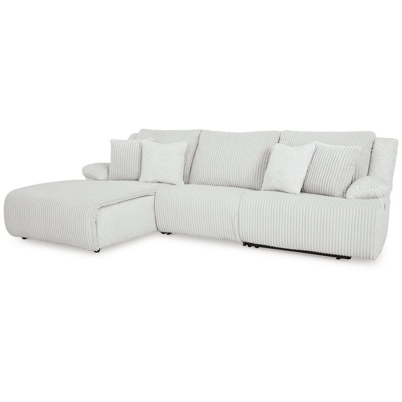 Matherly 3-Piece Sectional Sofa Chaise, Left Hand Facing, White Polyester