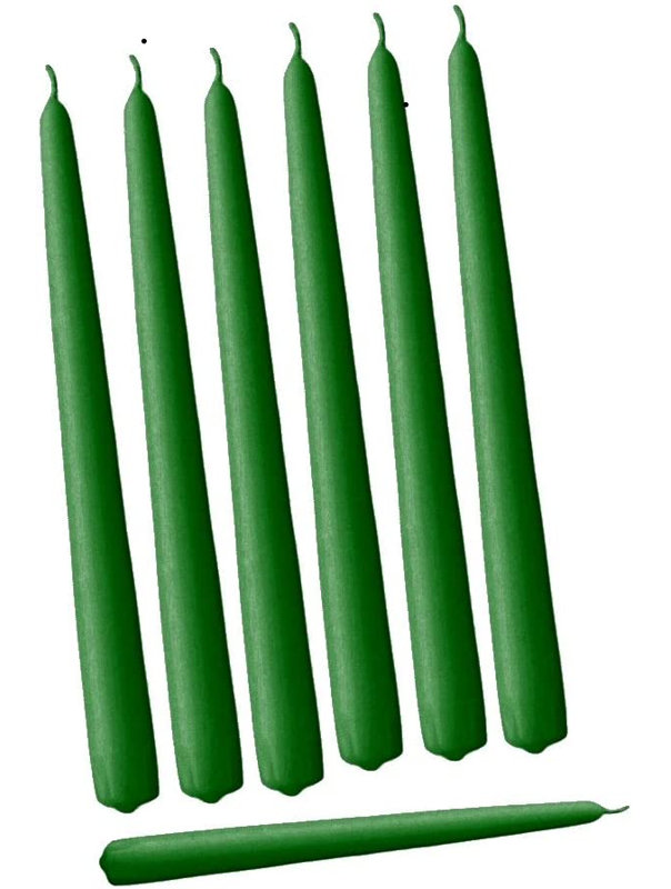Unscented Taper Candle, 10" H x 0.875" W x 0.875" D, Holhentic Green