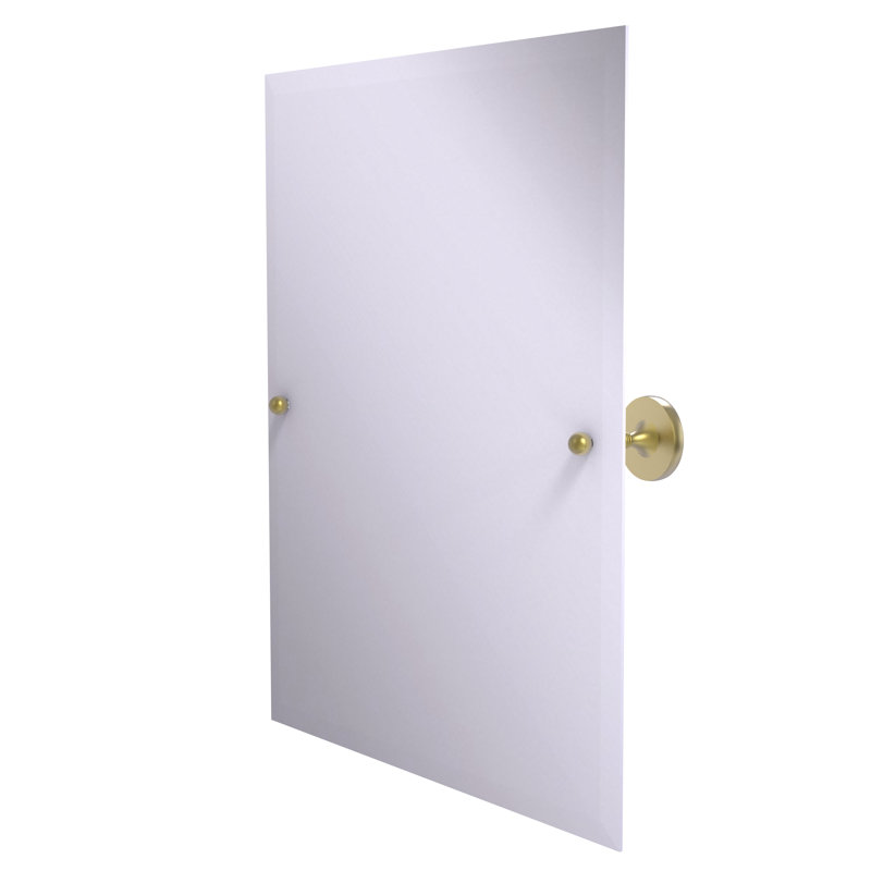 Miroir décoratif biseauté inclinable Godoy, 25" H x 21" W, Laiton satiné
