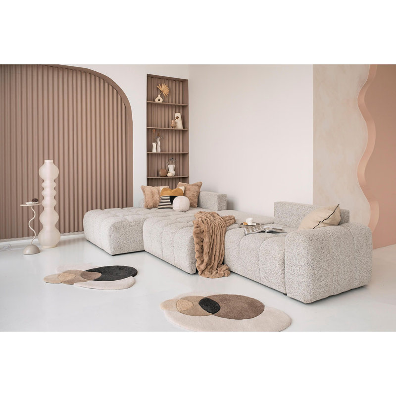 Sofa Bed, Left -sided, Light gray, 94cm H x 338cm W x 184cm D