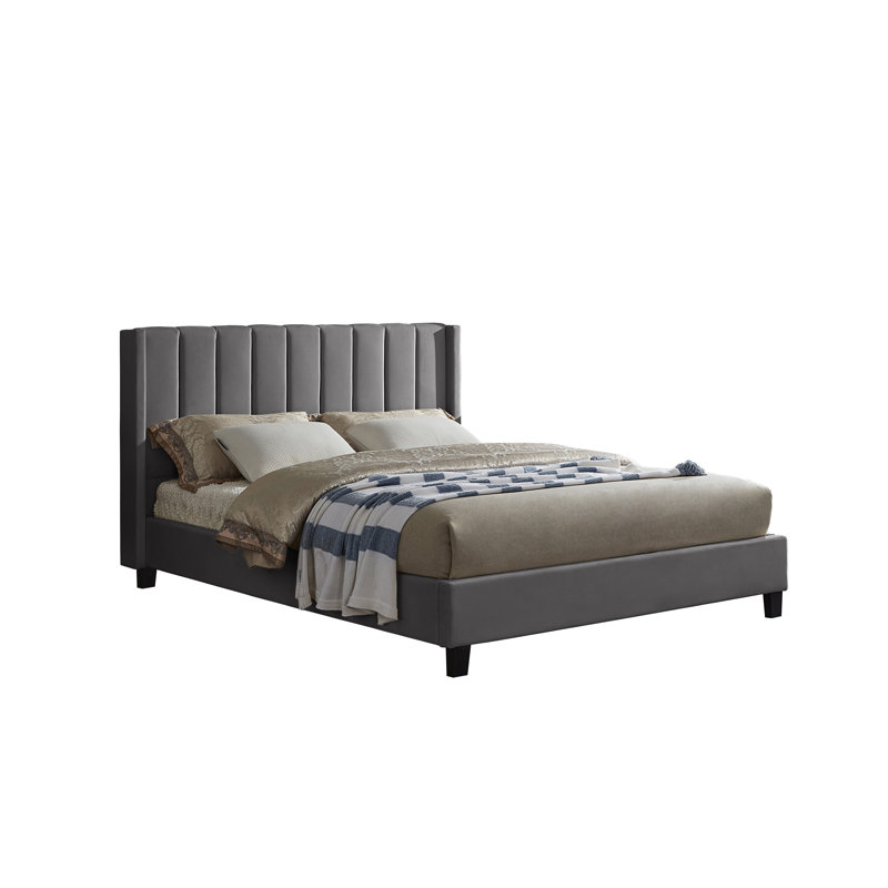 Lit plateforme en tissu d'ameublement, Grand