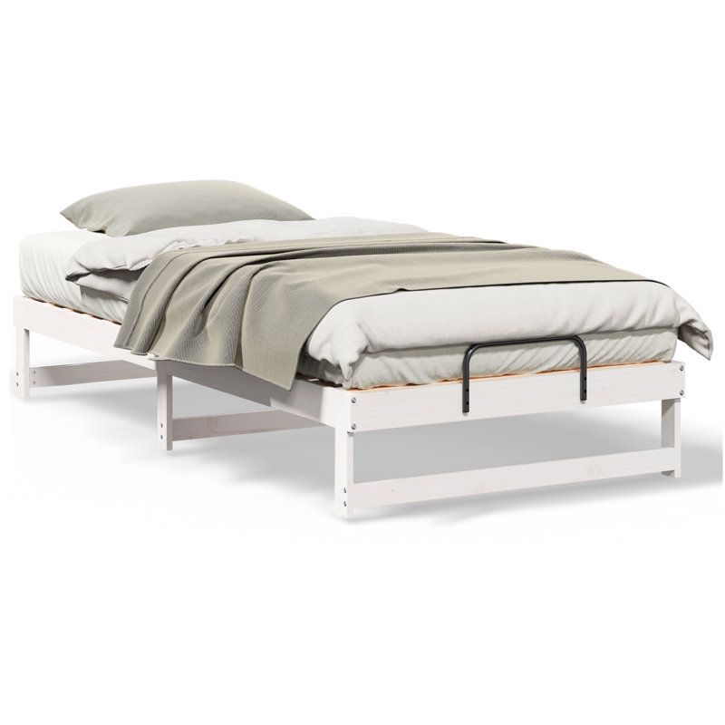 Bed Frame With Carry Handles Solid Pine Wood, Brown, European Single (90 x 200 cm)