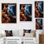 Oiseaux bleus et rouges dans les bois II - animaux, impressions sur toile-1147645655-1147645672