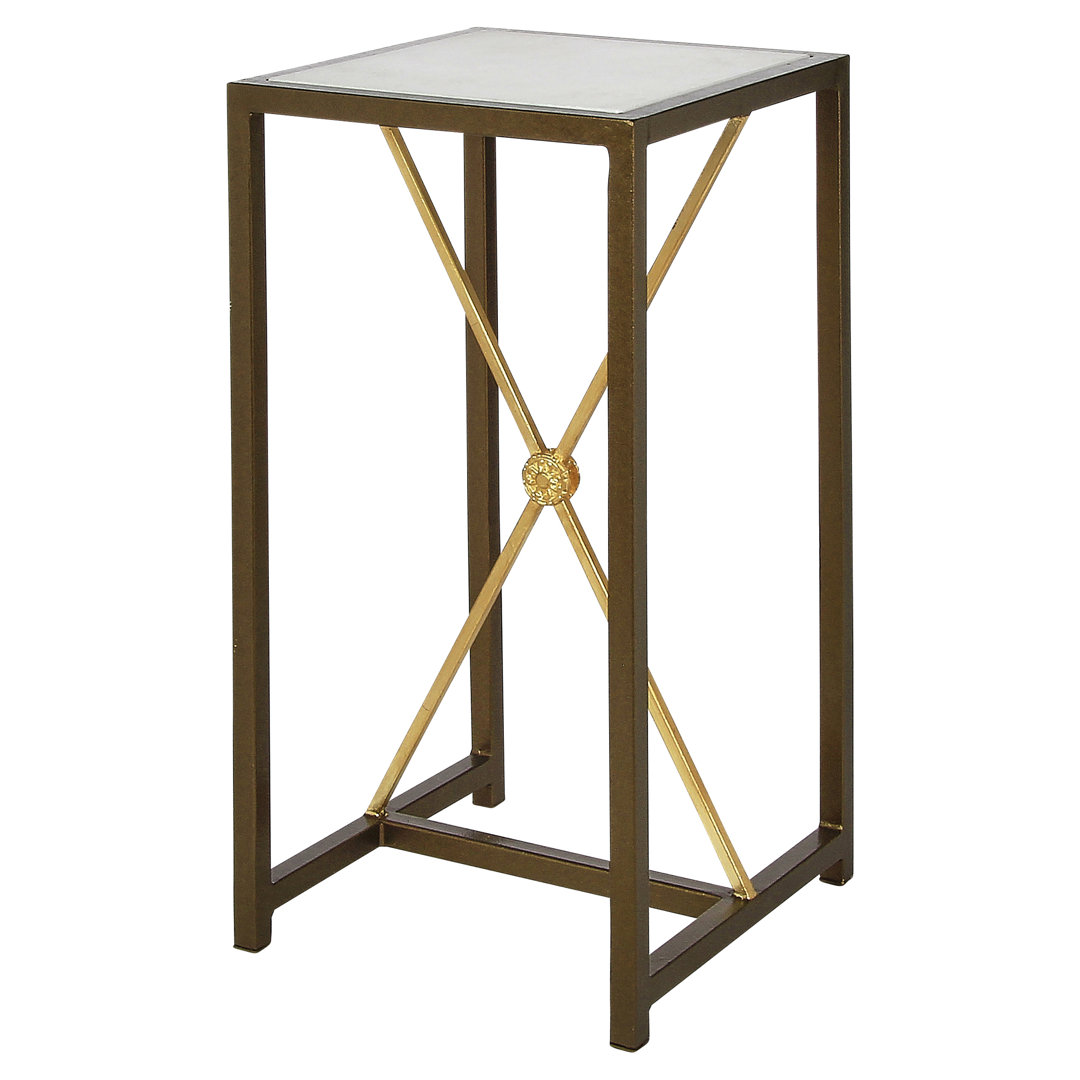 Rosette Square Pedestal Plant Stand ellahome 