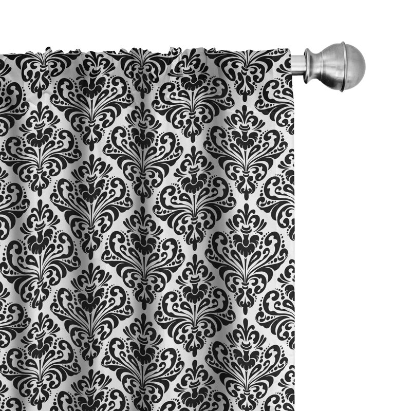 Damask Semi-Sheer Rod Pocket Sliding Panel, 28" x 95"