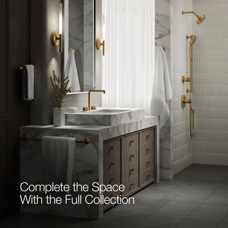 Components™ Bathroom Sink Handles with Oyl Design, Vibrant Brushed Moderne Brass
