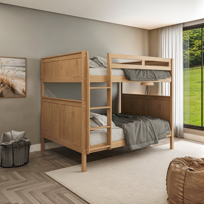 Burkley Wood Full-Over-Full Bunk Bed, Natural