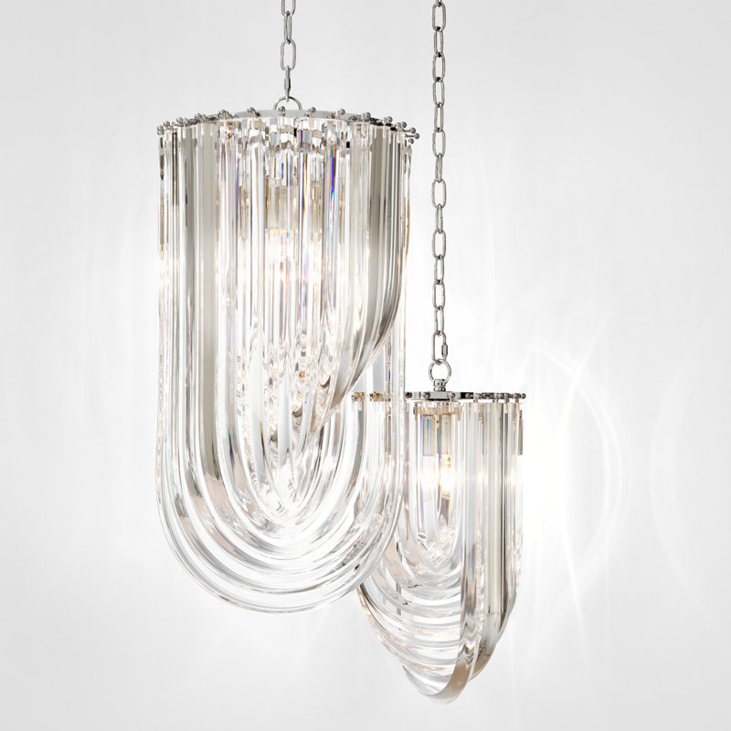 Murano 4 - Light Chandelier, Clear Acrylic, Clear