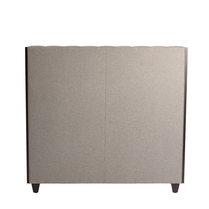 Channel Upholstered Bed, Dark Gray, King
