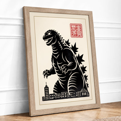 Godzilla Rises Japandi - Framed Print