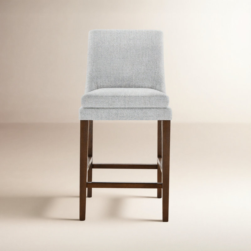 Niara Upholstered Counter & Bar Stool, Counter Stool (26” Seat Height), Gray Heathered
