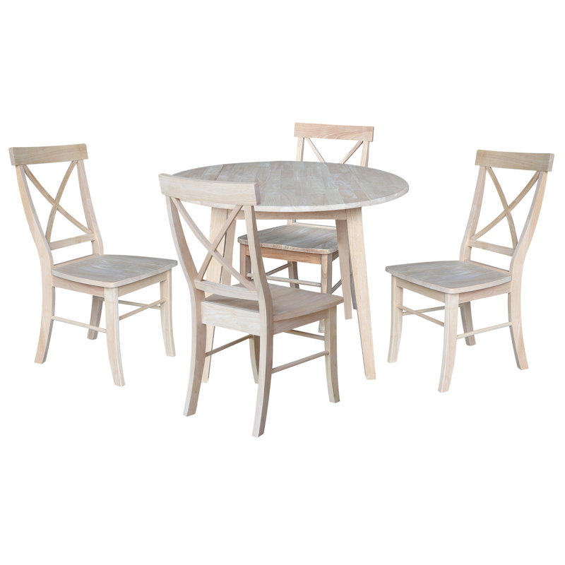 Ensemble de salle à manger Kaylam, Non fini, 5 pièces: table, 4 chaises