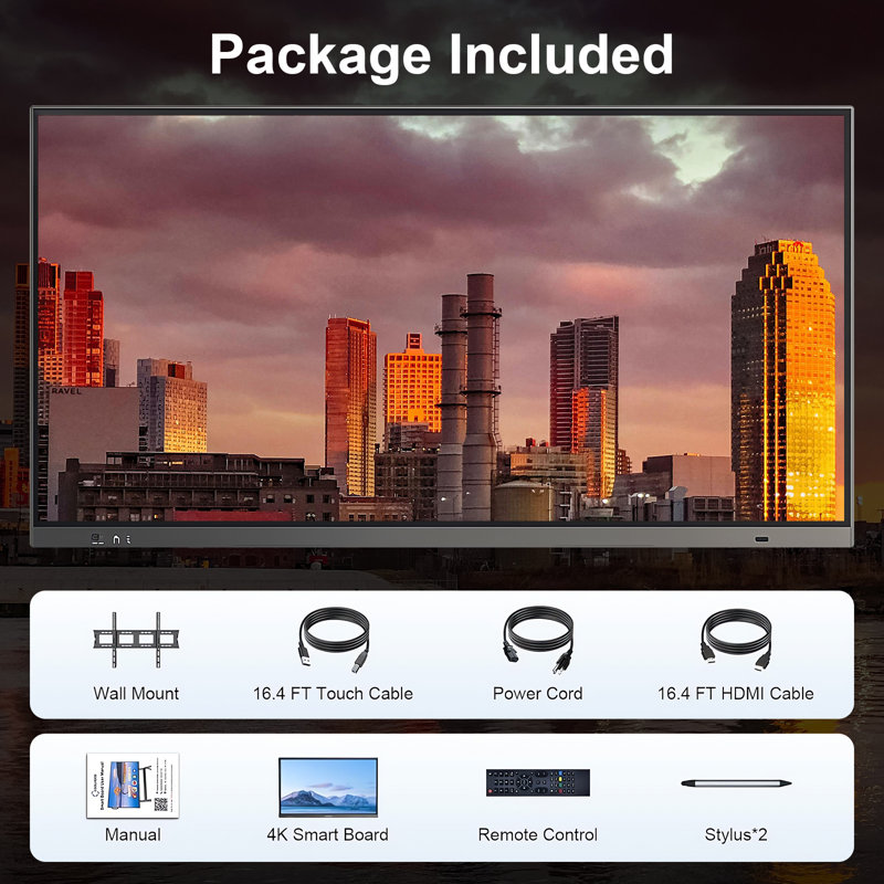 JYXCN Smart Board Interactive, All-in-One Touch Screen Computer with Dual System & Cloud Sharing - Ideal for Classroom, Office & Educational Presentations?