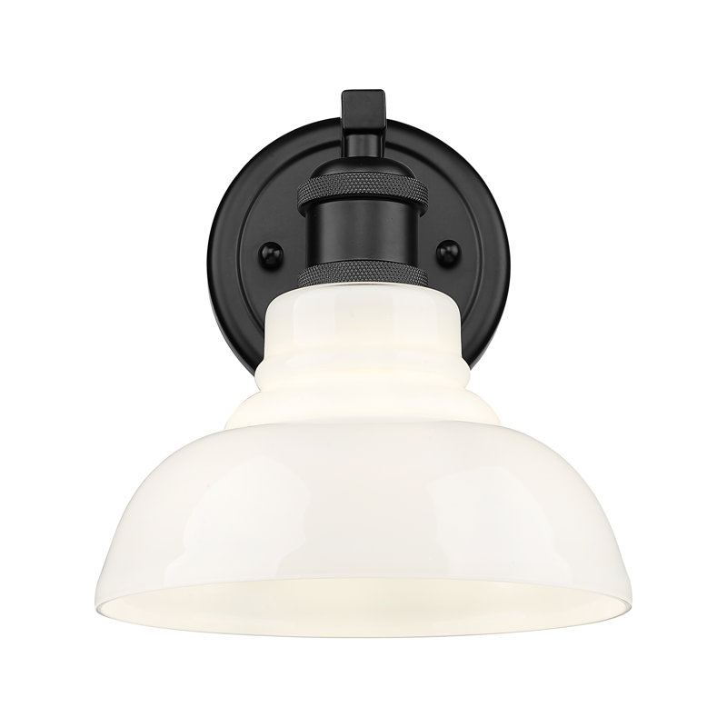 Éclairage pour salle de bain 1 lumière Carver en chrome avec verre transparent Carver, Noir mat