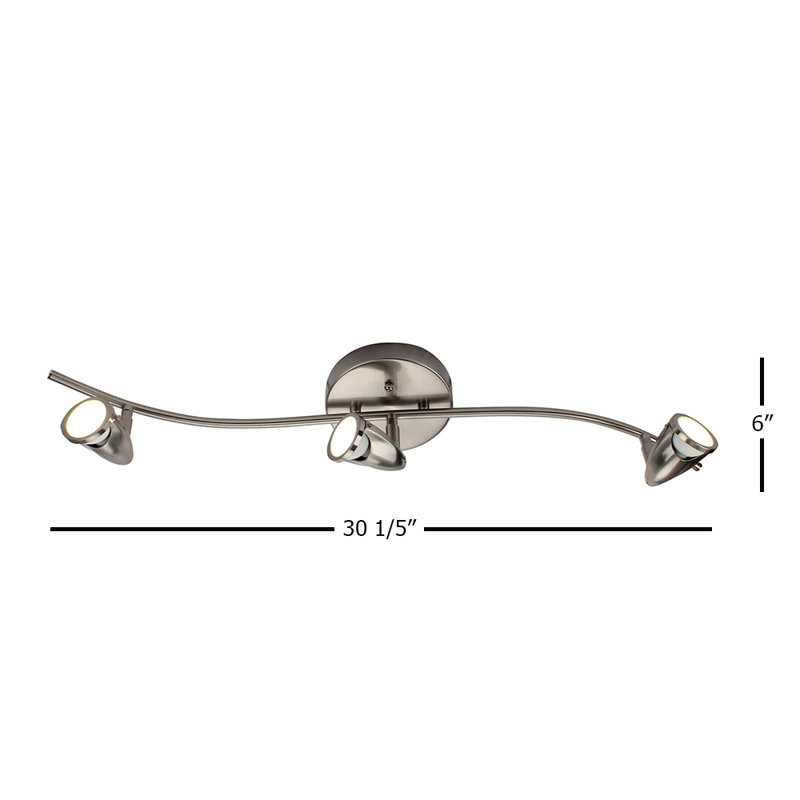 Brushed Nickel 3-Light LED Flush Mount Ceiling Fixture